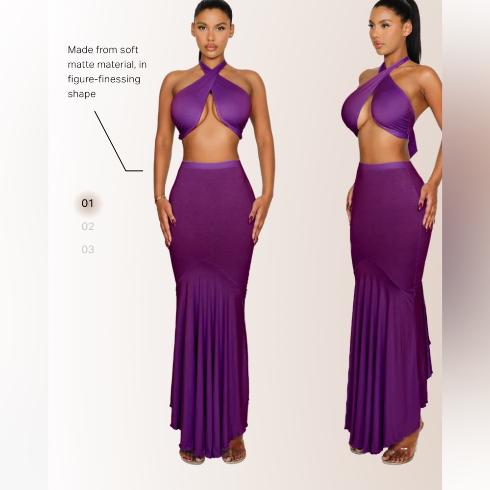 Coucoo MOJAVE SKIRT SET Purple Women's Maxi